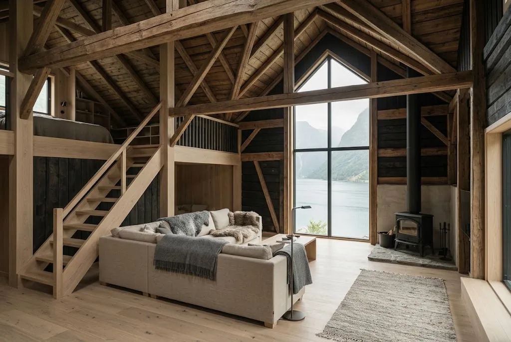 Artist's impression of the planned two-level Hayloft Suite under old roof beams