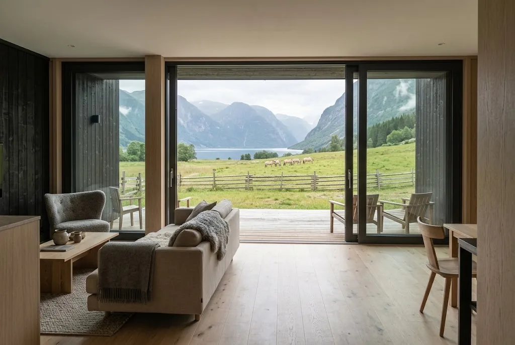 Artist's impression of the planned ground-floor Paddock Suite with a terrace facing the pastures